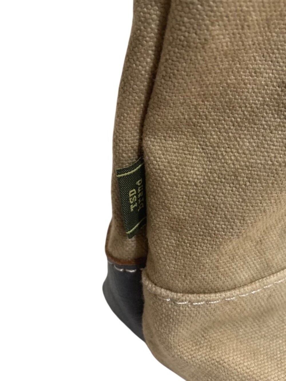 TSD Brand Canvas Leather Crossbody Bag 2 Tone Blue Beige Classic Lightweight - Picture 9 of 16